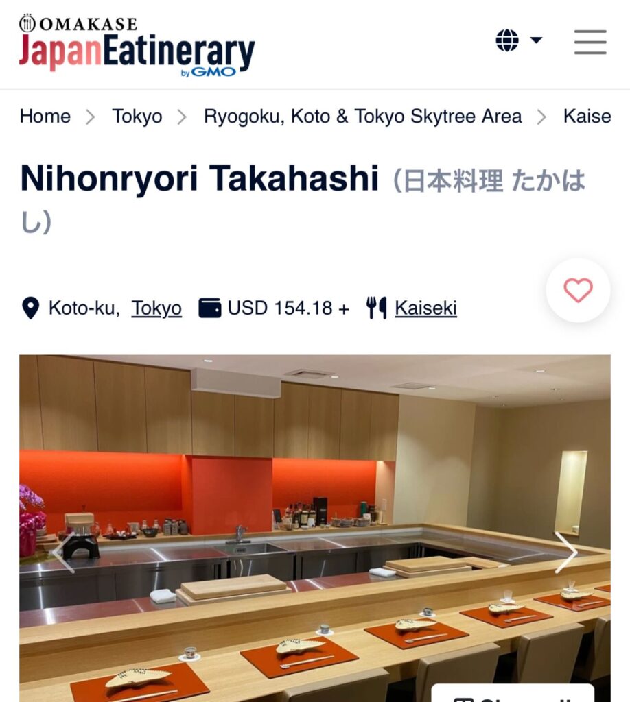 Welcome to Nihonryori Takahashi’s Instagram page!We are honored to welcome guests from around the world and share our dining experience with you.To make the reservation process as simple and stress-free as possible, we’ve introduced a new online reservation system that’s easy to use.The system supports multiple languages, including English, Chinese, and Korean, so you can effortlessly secure your table.Simply click the link below or find it in our profile or previous posts to reserve your spot.We look forward to welcoming you soon!https://omakaseje.com/9hc2r==================================================================일본요리 다카하시에 오신 것을 진심으로 환영합니다!저희 일본요리 다카하시은 해외에서 방문하시는 손님들을 포함하여 모든 고객님들이 편안하고 즐거운 시간을 보내실 수 있도록 새로운 온라인 예약 시스템을 도입했습니다. 일본어가 익숙하지 않으신 분들도 아래 링크를 통해 24시간 언제든지 간편하게 예약하실 수 있습니다. 이 시스템은 영어, 중국어, 한국어 등 다국어를 대응하고 있습니다. 링크는 저희 프로필과 아카이브 게시물에서도 확인하실 수 있습니다.여러분의 많은 예약 부탁드립니다!==================================================================各位貴賓，您好！歡迎光臨 Nihonryori Takahashi！為瞭讓來自海外的貴賓也能有賓至如歸的感受，我們導入瞭全新的線上預約係統。